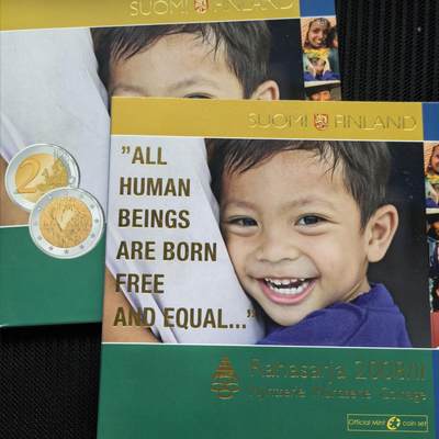 道一币馆币章第一百六十二场 - 原包装 芬兰2008年世界人权日纪念版套币八枚