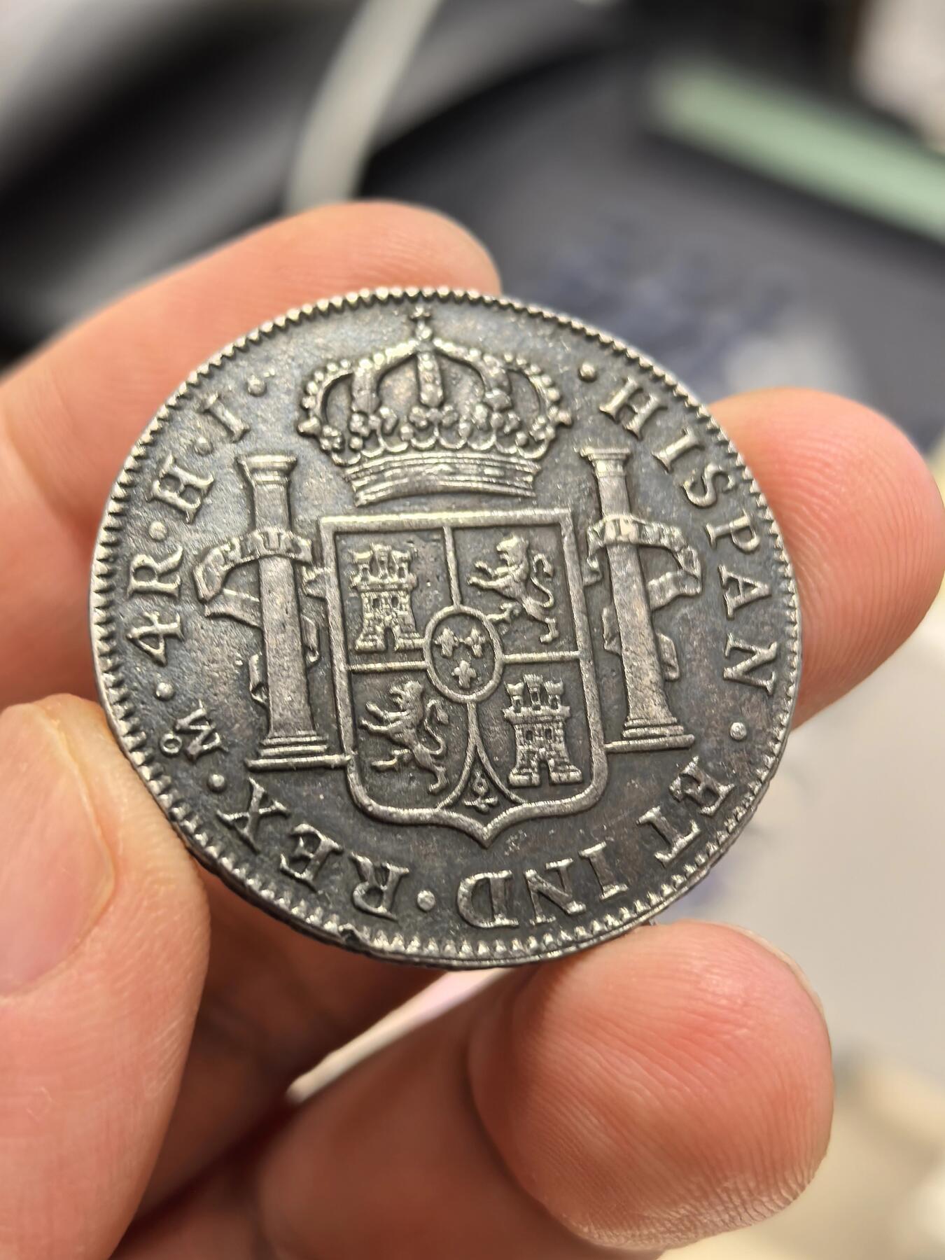 博洋堂世界钱币拍卖第157期（全场包邮） 西属墨西哥1809年费迪南七世4R银币 少见年份和品种，目录定价高，表面有老洗，细节很好