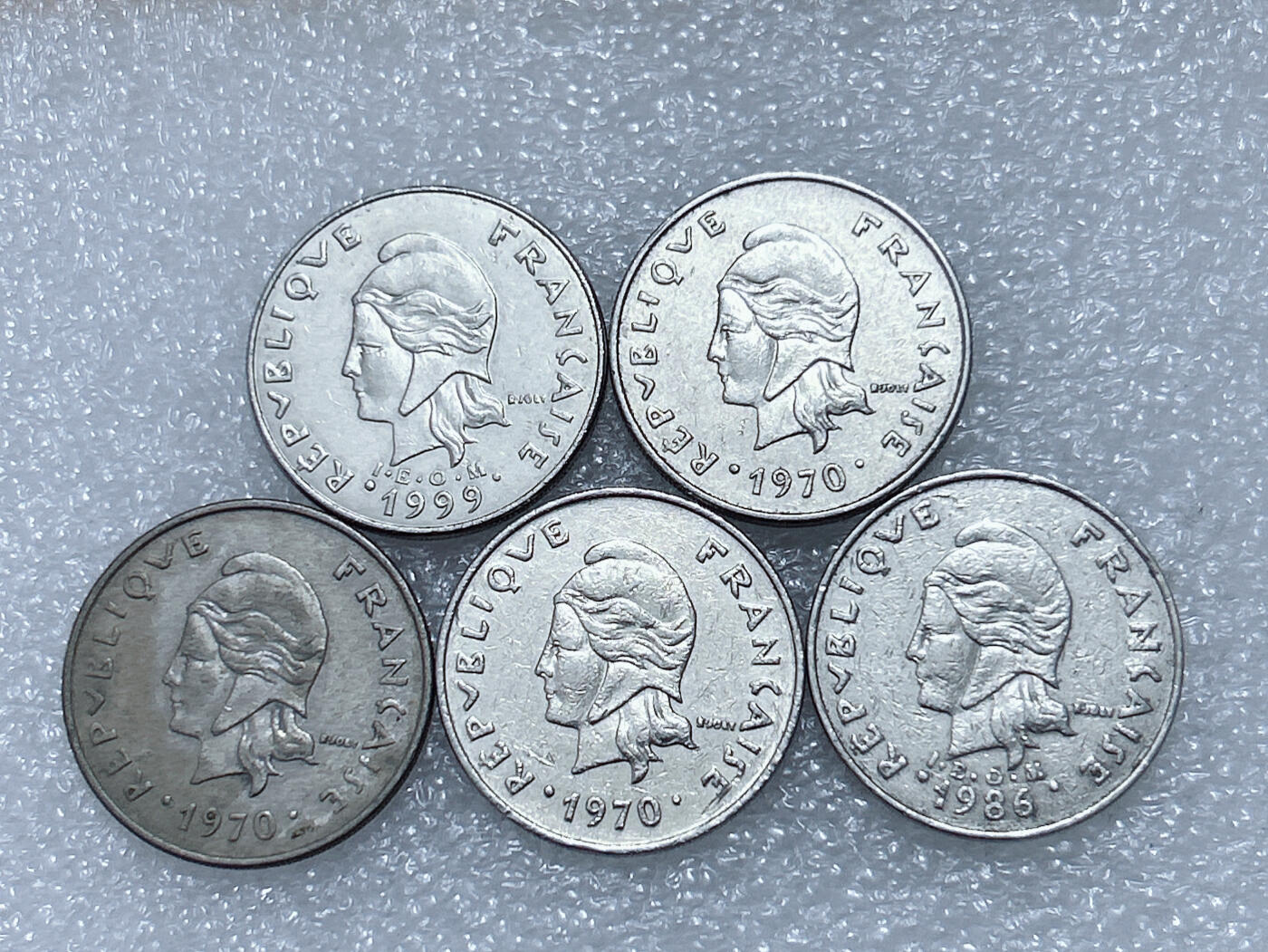 第一海外回流一元起拍收藏 散集专场  第292期 法属新喀里多尼亚20分硬币 5枚