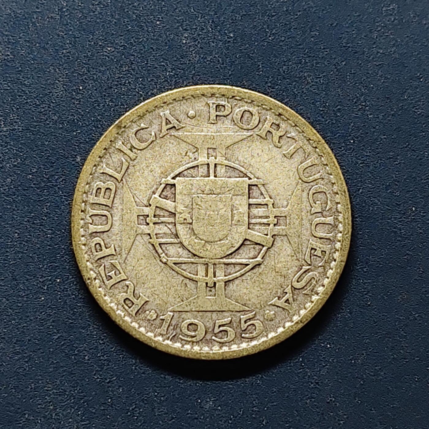 【全场包邮】纯粹捡漏拍494场 葡属安哥拉1955年10埃斯库多银币【24毫米5克，纯银价约72元（按20元银价折算）】