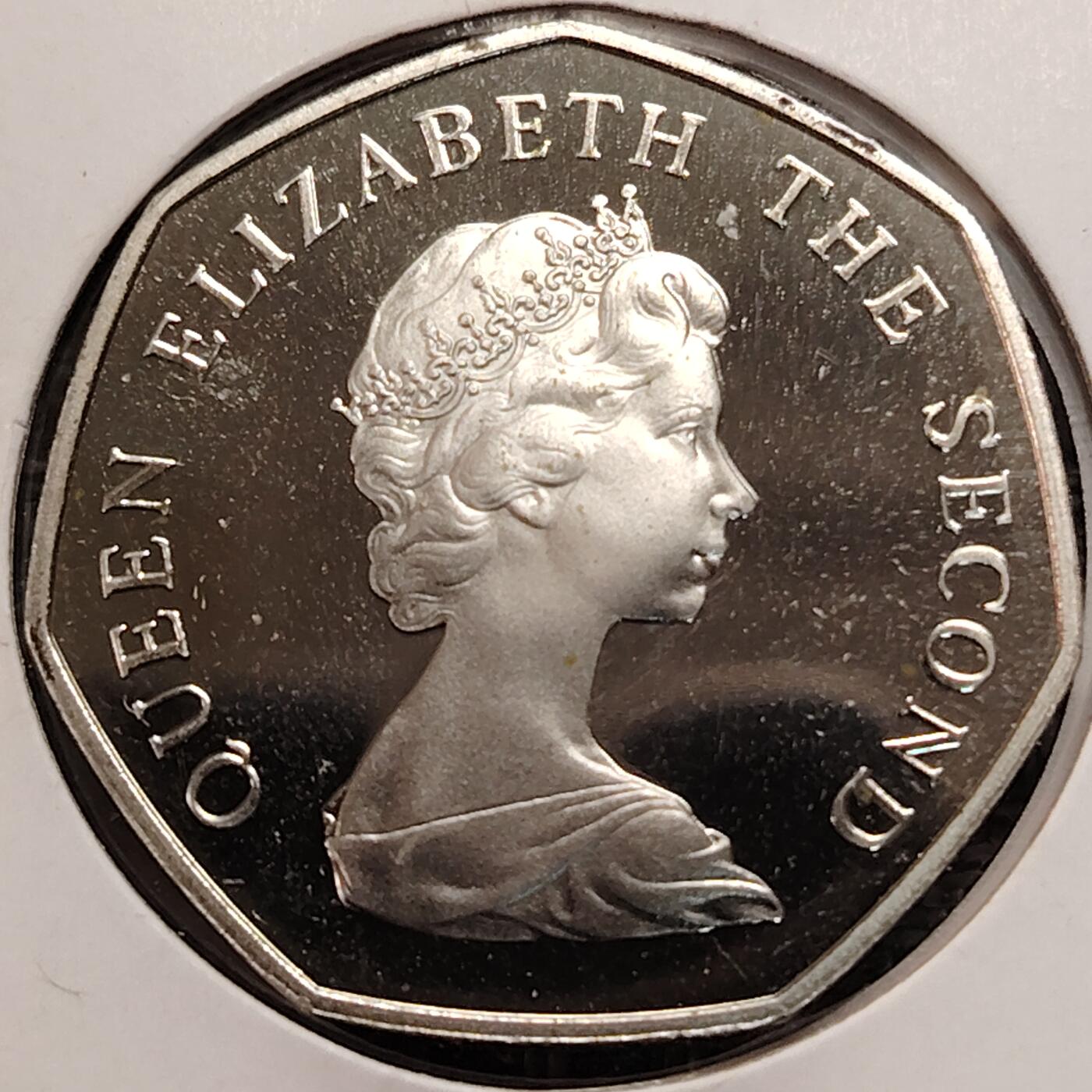 布加迪🐬～世界钱币(上海)🌾第 269 期 /  各国套币和散币 福克兰群岛🇫🇰 1980年 50便士 精致币