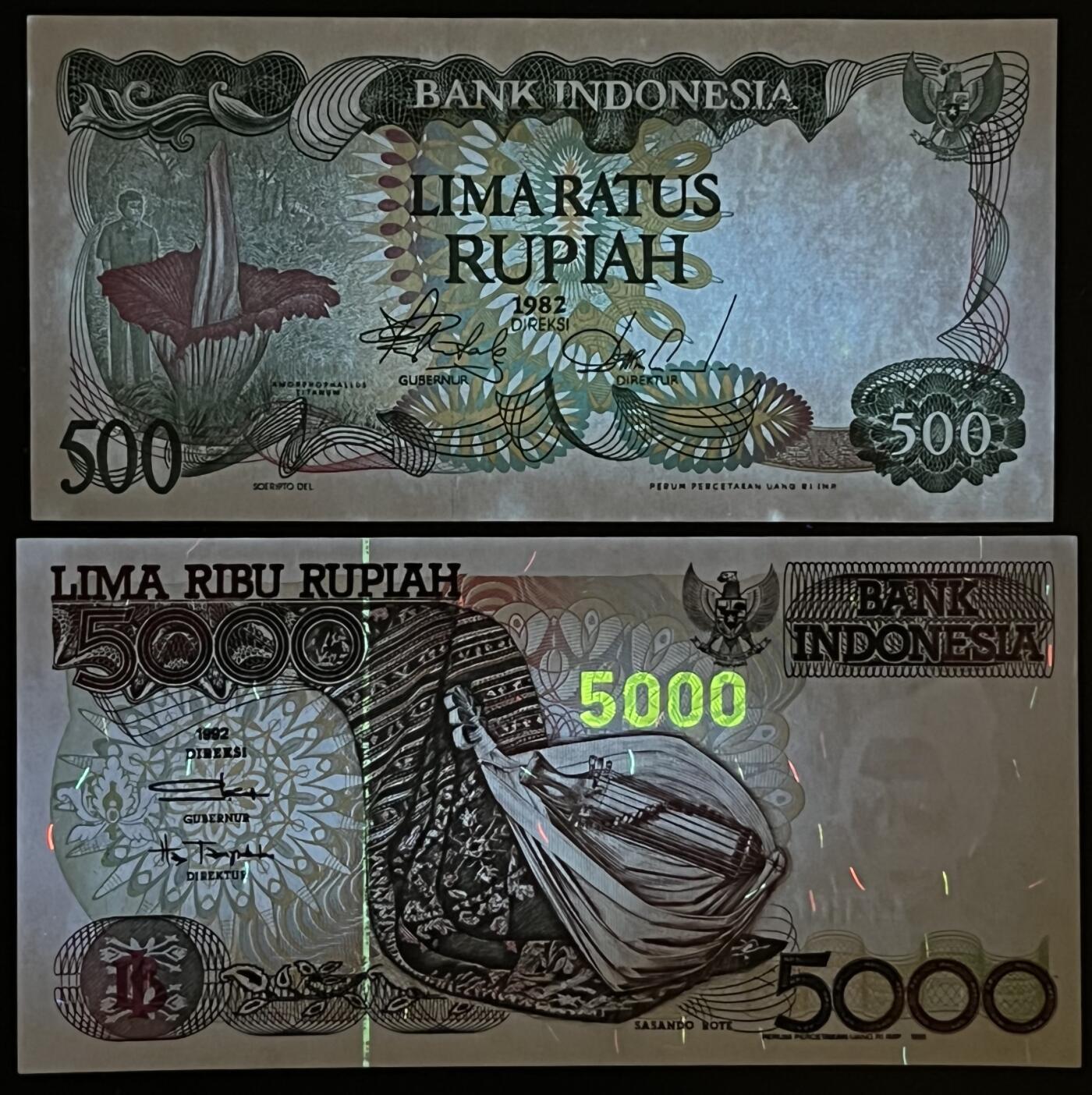 小福收藏拍卖第199期 裸钞场 本期有多张豹子号靓号 瑞士1000法郎 经典提香 毛里求斯首发年大全套 白俄罗斯5000000卢布 苏里南10000盾  爱沙尼亚  苏丹 西班牙 保加利亚 古巴等多国精美纸币 印度尼西亚 1982年 500卢 紫外潮+1992年 5000卢比 首发年 1组2张 unc