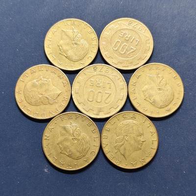 【全场包邮】纯粹捡漏拍494场 - 意大利各年份200里拉7枚一组