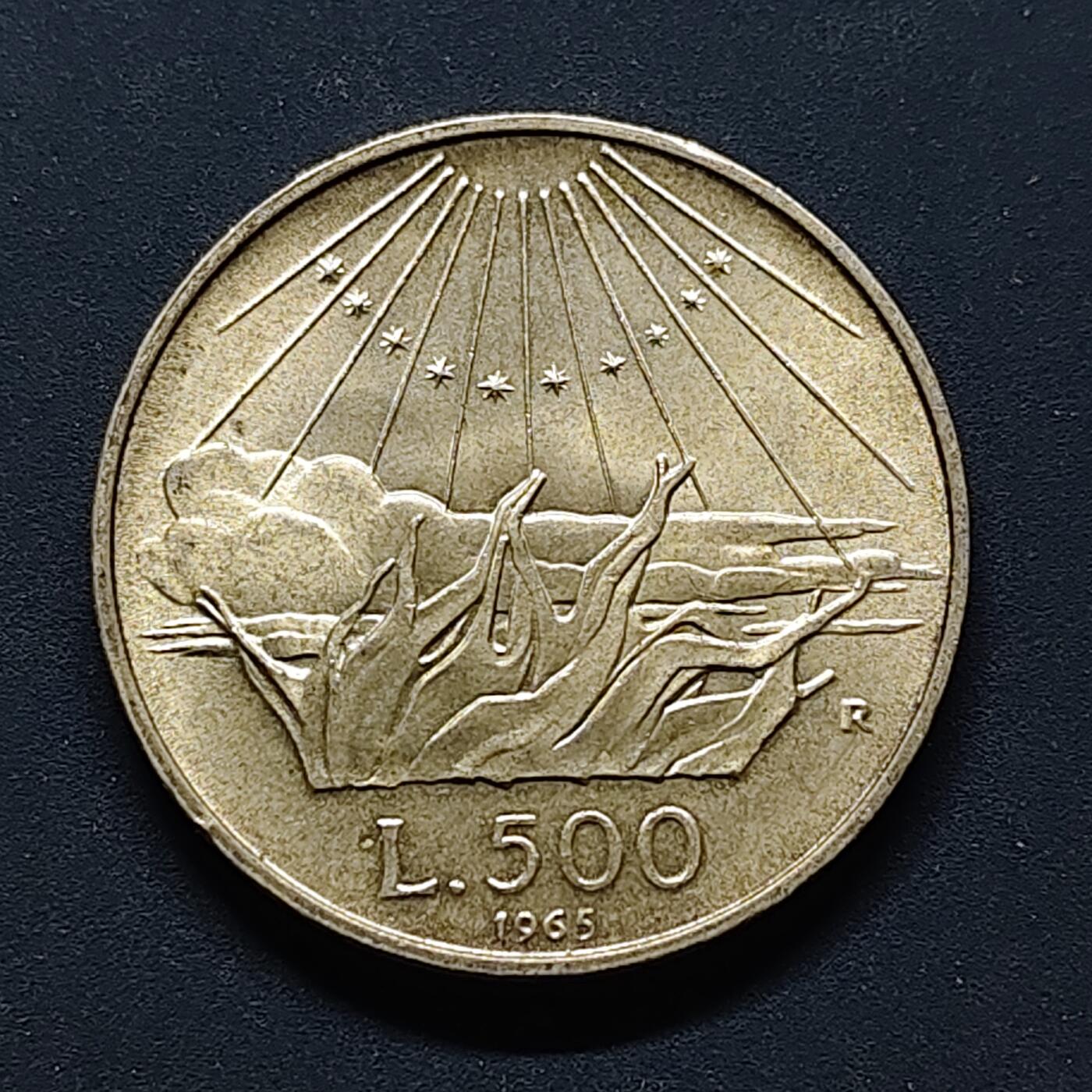 【全场包邮】纯粹捡漏拍494场 意大利1965年500里拉但丁诞生500周年纪念银币【29毫米11克，纯银价约183元（按20元银价折算）】