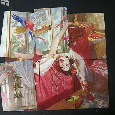 花开卡拍第61期（3月7号周六截拍，品控勿拍!!!拍品不寄存，运费5元（新疆需补运费差价或顺丰到付），自制卡难免瑕疵，可能存在轻微撞角爆边等出厂瑕疵，品控介意勿拍！） - 燎原 人间传 李桂姐 九拼9张