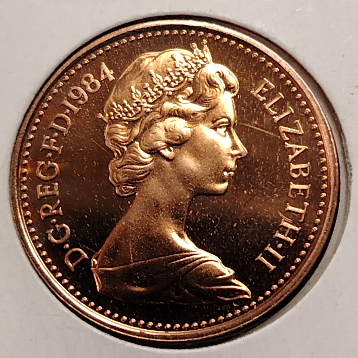 布加迪🐬～世界钱币(上海)🌾第 269 期 /  各国套币和散币 英国🇬🇧 1984年 1/2便士 精制币