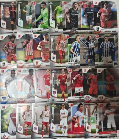 满200包邮！！龙虎卡牌-七二场（满200元包邮，无佣金，每周六结拍，欢迎送拍） - 28张 折射卡 Topps（托普斯）Chrome系列的德甲联赛球星卡，是德甲官方授权的收藏卡