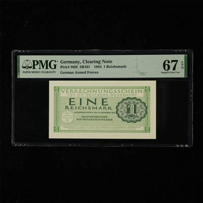【亘邦集藏】第218期拍卖 - 1944年 德国1马克 PMG 67EPQ 2320987-074