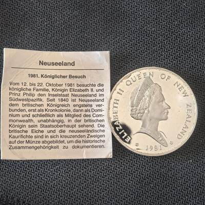道一币馆币章第一百六十三场 - 带证书 新西兰1981年1元精制纪念银币  27.2g 925s