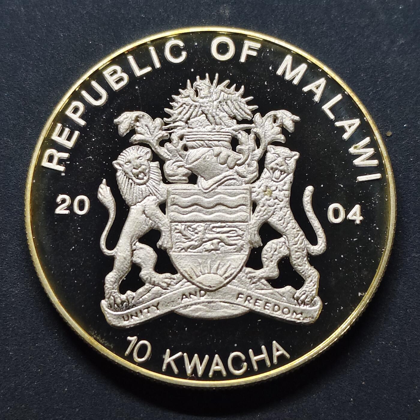 【全场包邮】纯粹捡漏拍494场 马拉维2004年10克瓦查濒危动物系列长颈鹿精制镀银克朗型纪念币