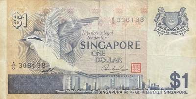 回流0119 - 新加坡“鸟类系列”1元 黑枕燕鸥