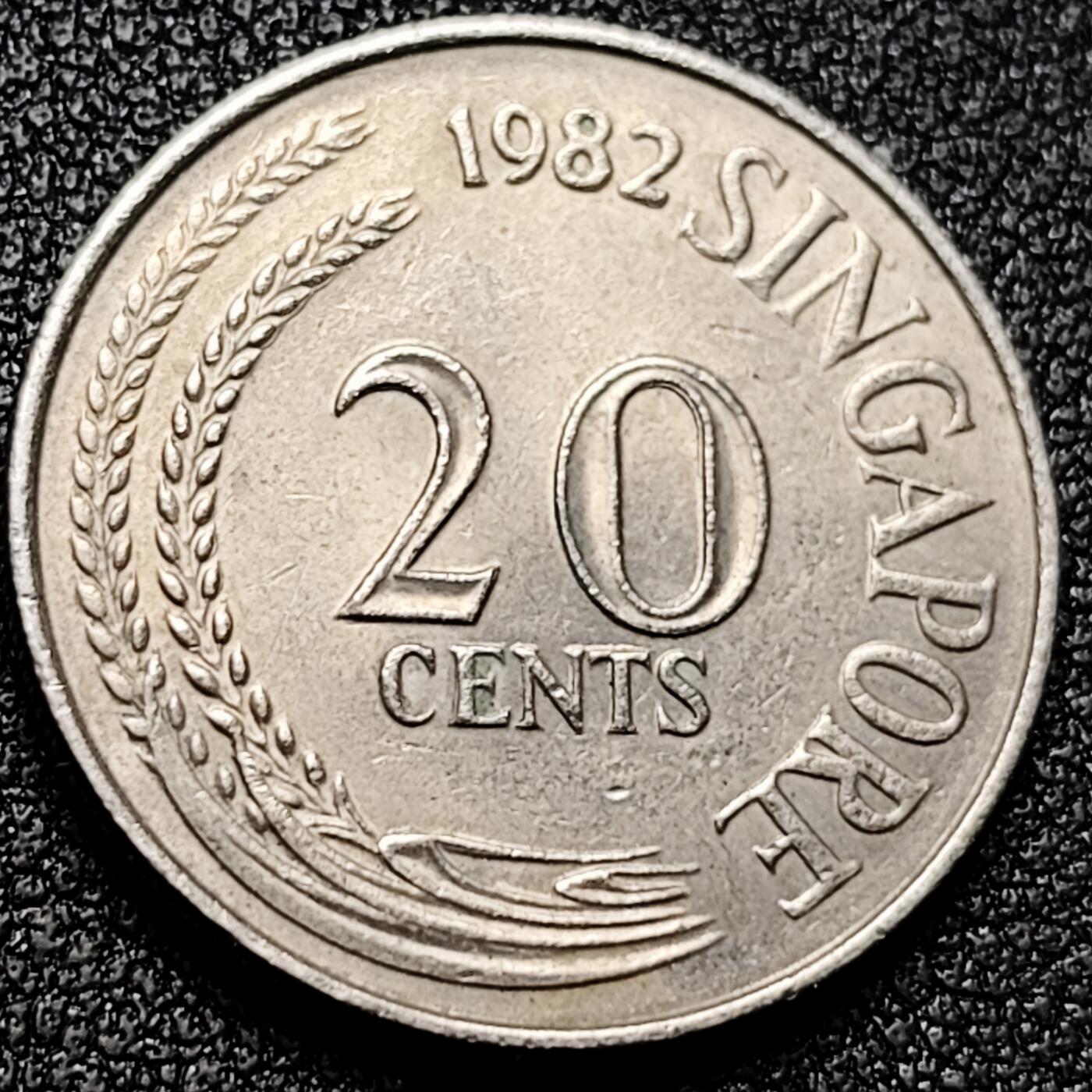 泉币菌-第169场- 精品福利场 高币值 1982年 新加坡20分 海洋动物-剑鱼 24mm  高币值