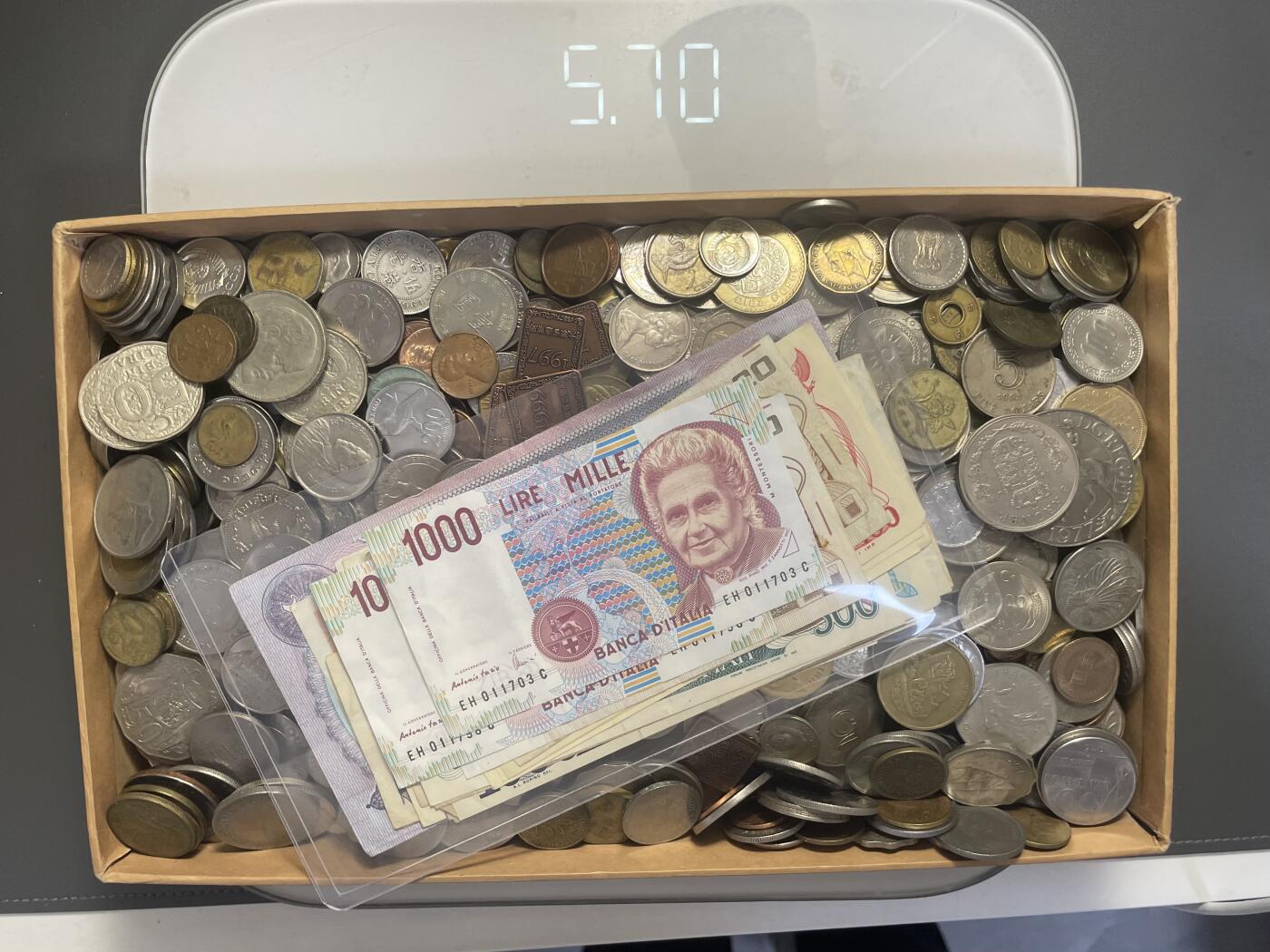 回流0119 国外硬币、现钞5.5公斤（11斤） 无日币、无破烂硬币