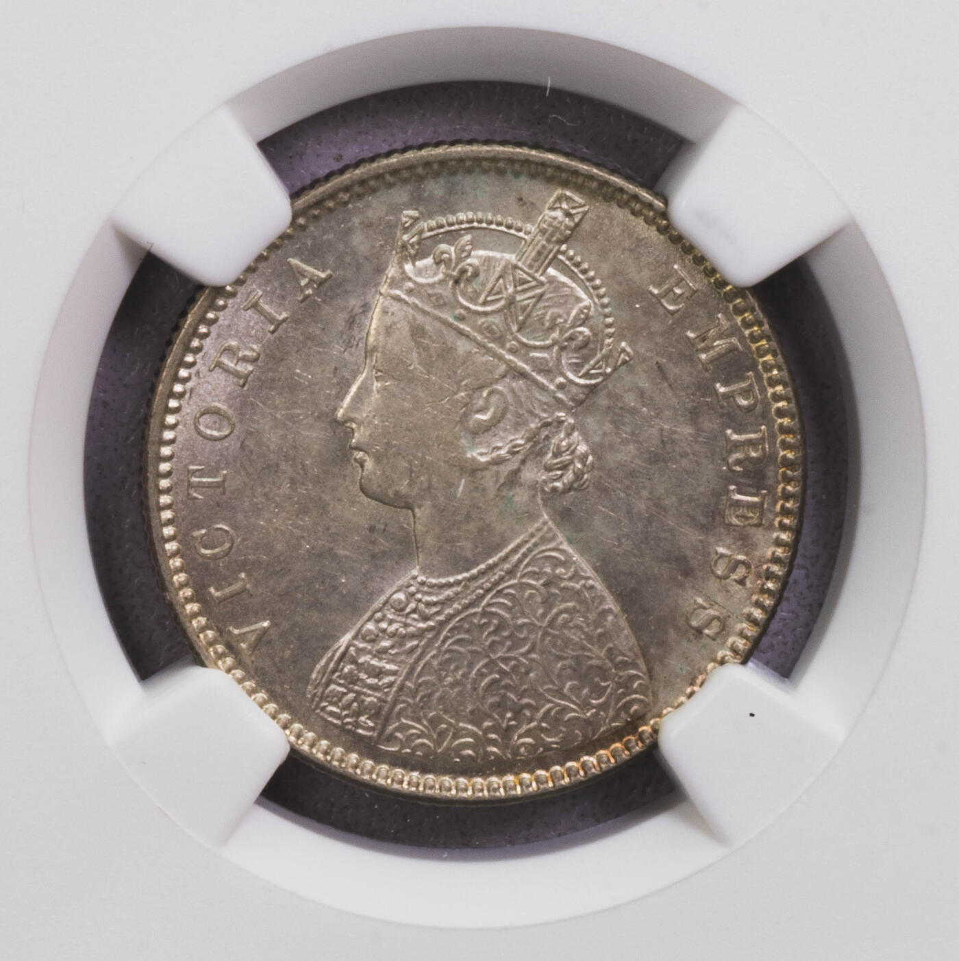 NGC-MS62 1899B印度维多利亚半卢比