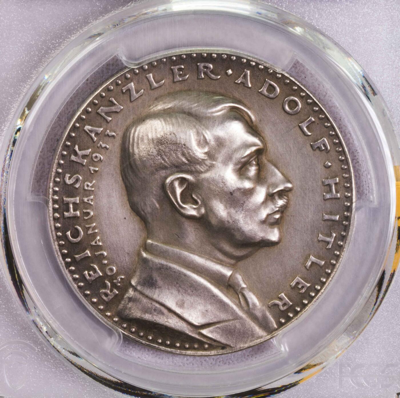 PCGS-SP62 1933德国小胡子元首扛大旗银章 第四名