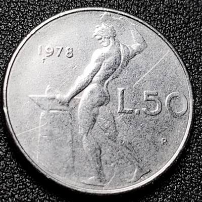 泉币菌-第169场- 精品福利场 - 意大利 1978年 50里拉 锻冶之神 伍尔坎 24mm 