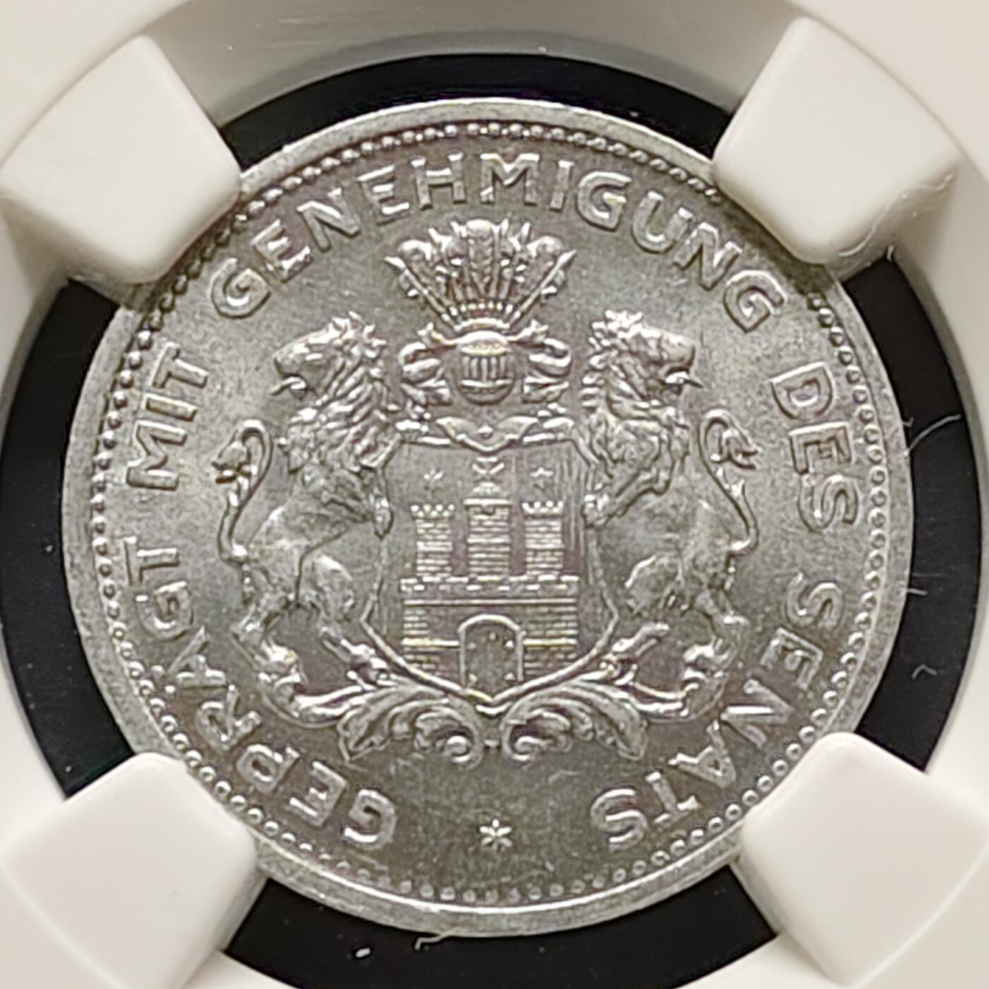 【全场包邮】纯粹捡漏拍495场-持续更新中 德国紧急状态汉堡1923年5/100马克-NGC MS65