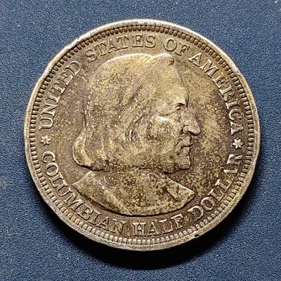 【全场包邮】纯粹捡漏拍495场-持续更新中 - 美国1893年半元哥伦布发现新大陆400周年纪念银币【30.5毫米12.5克，纯银价约224元（按20元银价折算）】