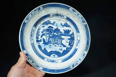 上海都达杂项专场一（全场包邮） - 青花风景纹碟51-263