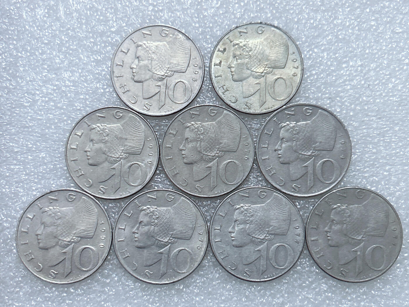 第一海外回流一元起拍收藏 散集专场  第292期 奥地利10先令硬币 9枚