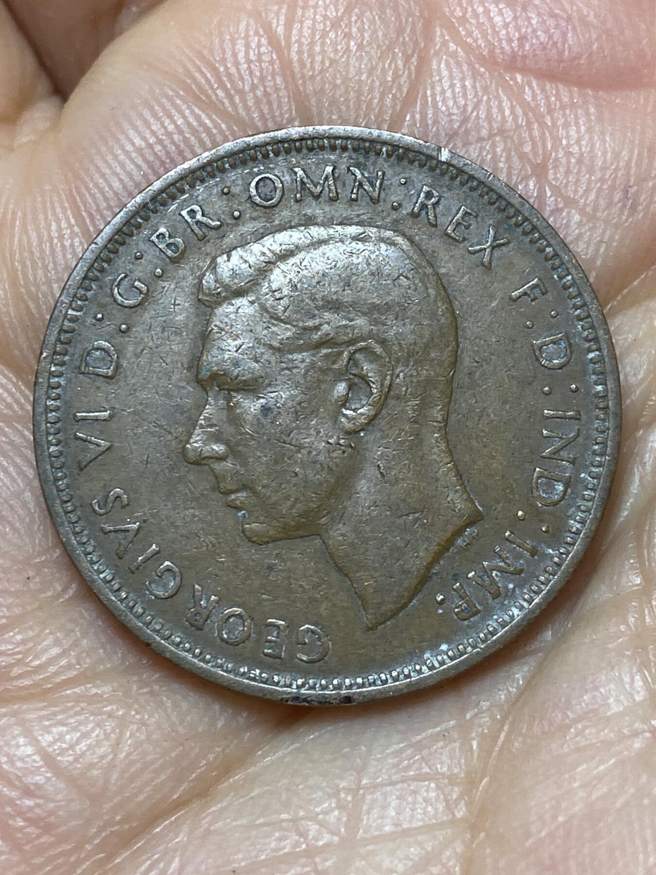 2026年第七场(总第一百七十六场）外国好品散币场(免佣金) 英国🇬🇧1944年半便士(乔治六世第一版)