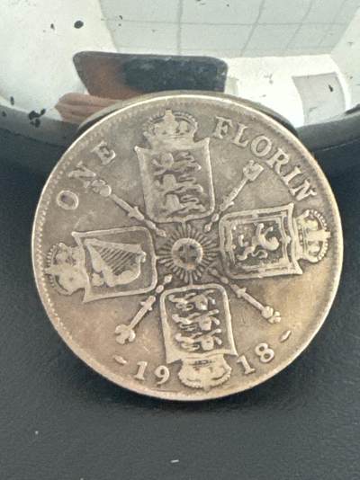 ❤️【币观天下】❤️ 第339期钱币拍卖- 2026.1.16周五晚上6点半场-长期征集拍品 - 英国1918年1弗洛林银币11.31克925银