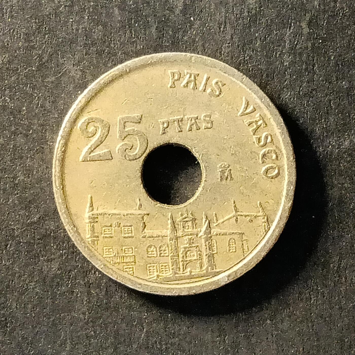 逸泉钱币2026A世界散币纸币纪念币专场A第一场 231 西班牙25比塞塔圆孔