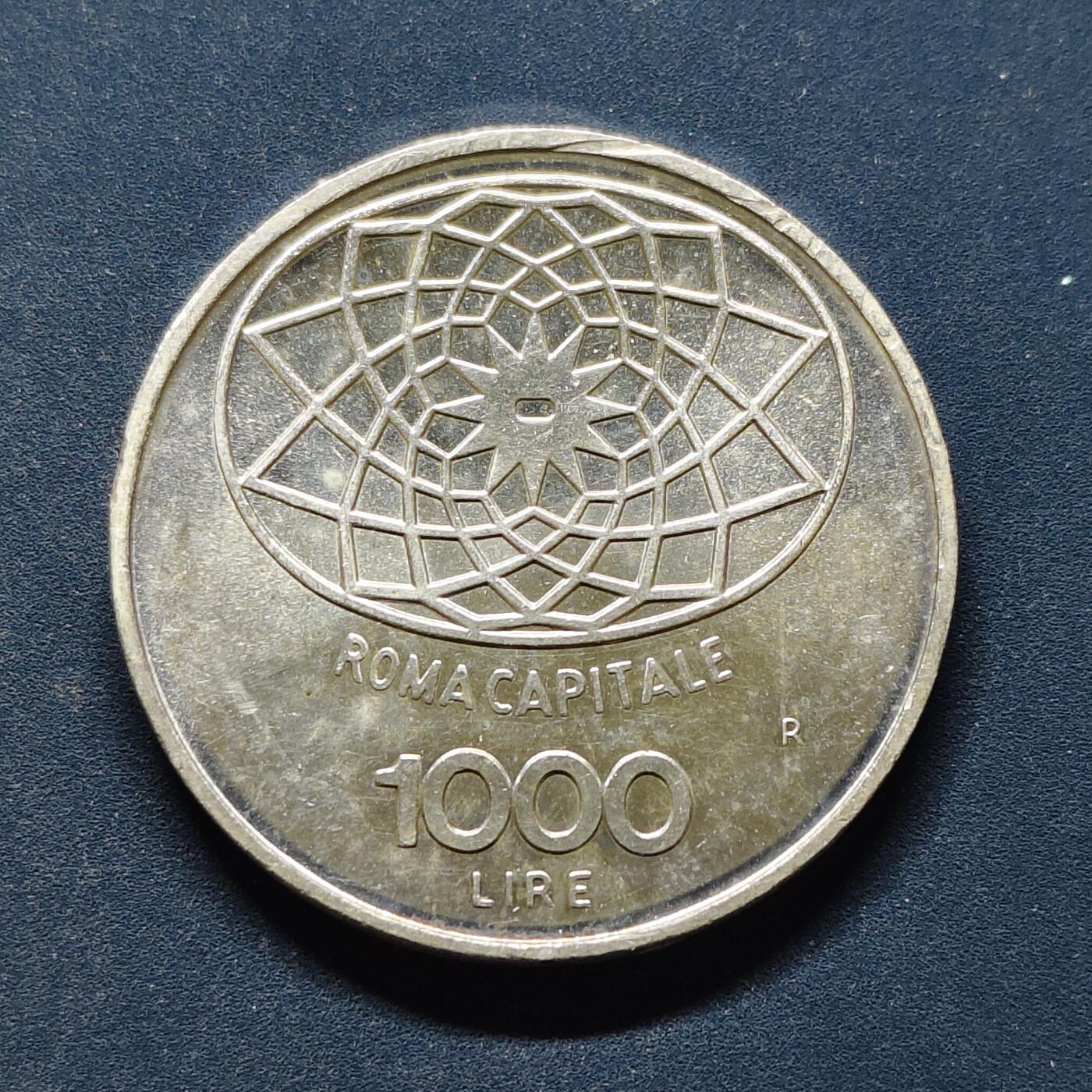 【全场包邮】纯粹捡漏拍495场-持续更新中 意大利1970年1000里拉罗马建都100周年纪念银币【31.4毫米14.5克，纯银价约242元（按20元银价折算）】