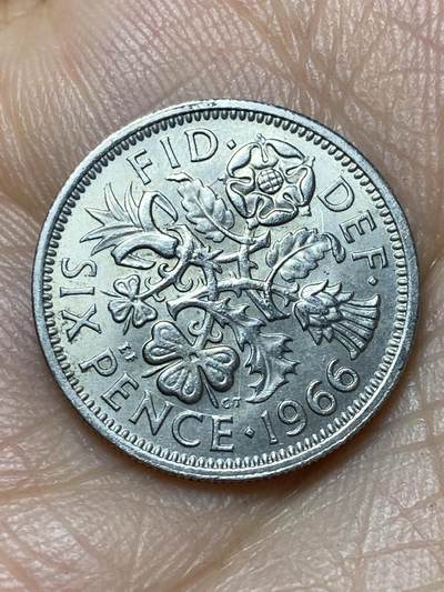 2026年第七场(总第一百七十六场）外国好品散币场(免佣金) - 英国🇬🇧1966年6便士(伊丽莎白二世青年桂冠第二版)