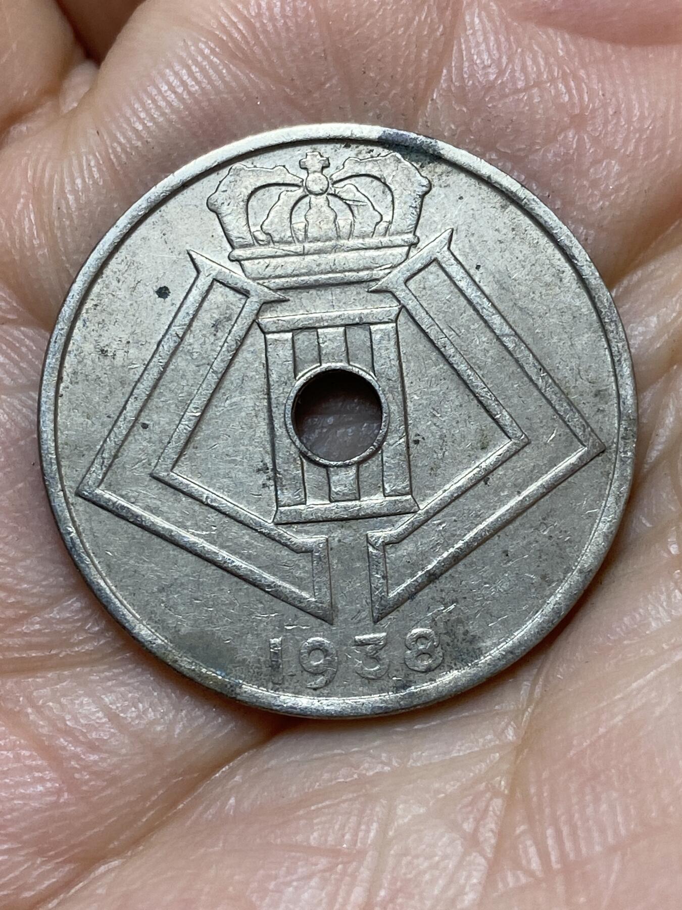 2026年第七场(总第一百七十六场）外国好品散币场(免佣金) 比利时🇧🇪1938年25分(利奥波德三世时期，荷语–法语版)