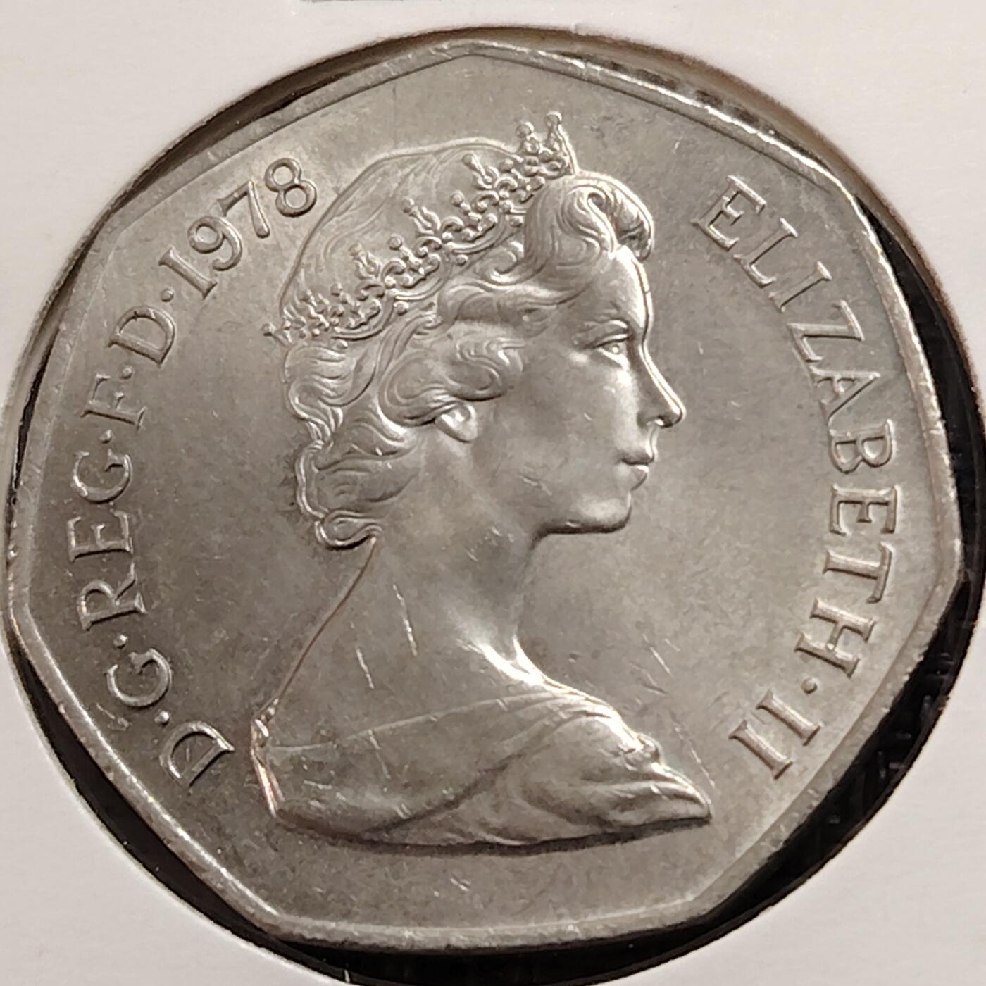 布加迪🐬～世界钱币(上海)🌾第 269 期 /  各国套币和散币 英国🇬🇧 1978年 50便士