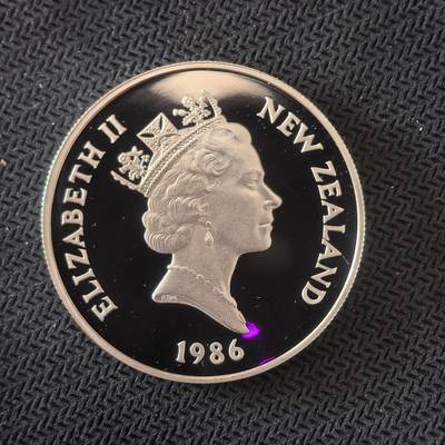 道一币馆币章第一百六十三场 - 新西兰1986年卡卡波鸟1元精制银币  27.2g 925s 