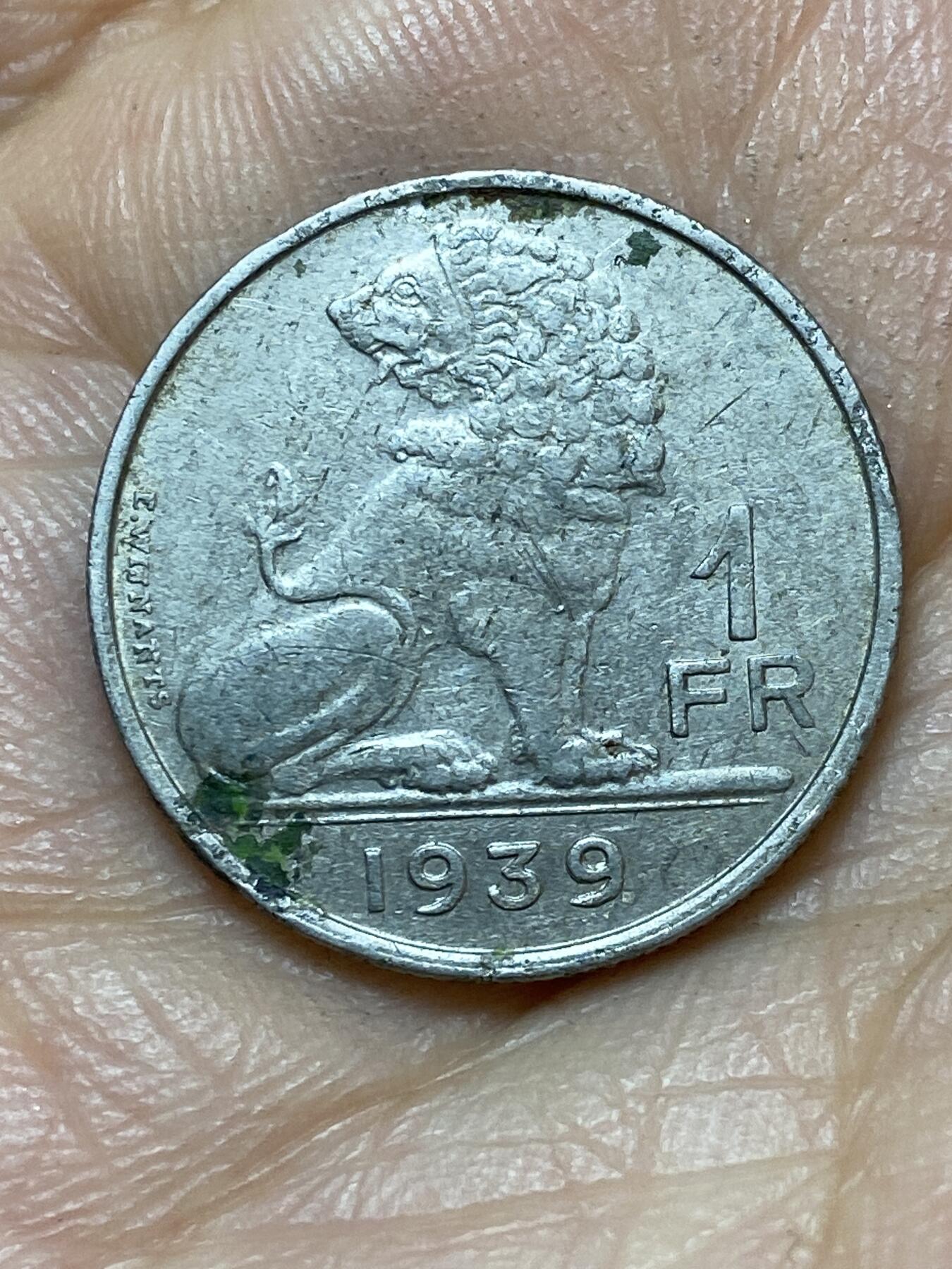 2026年第七场(总第一百七十六场）外国好品散币场(免佣金) 比利时🇧🇪1939年1法郎(利奥波德三世时期，左荷语右法语版)