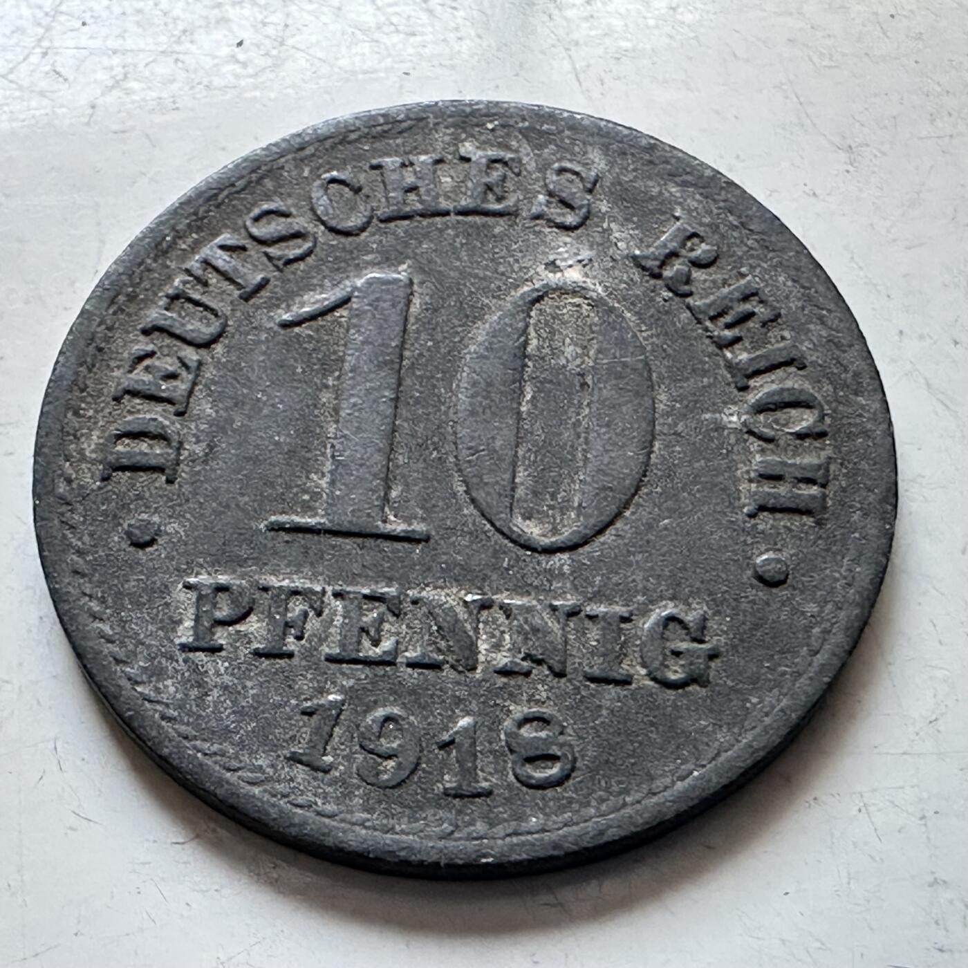 🌹外币初藏🌹🐯2026年第7场  每周二四六晚8️⃣点 接代拍 德国1918年10芬尼锌币