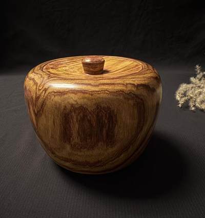 零元拍：海南黄花梨 大肚茶叶罐 尺寸约108/94MM，一块料掏出，费工费料啊。 - 零元拍：海南黄花梨 大肚茶叶罐 尺寸约108/94MM，一块料掏出，费工费料啊。