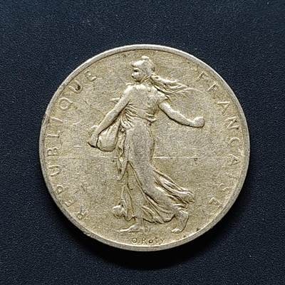 【全场包邮】纯粹捡漏拍494场 - 法国1898年播种女神2法郎银币【27.5毫米10克，纯银价约167元（按20元银价折算）】