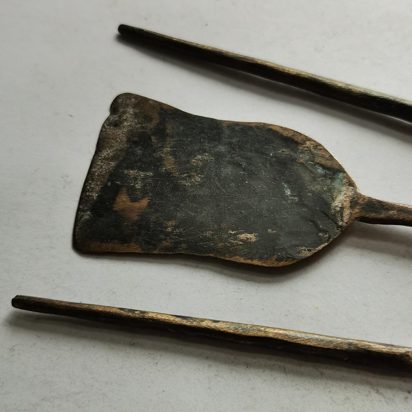 杂件专场94期 清代铜香铲和铜筷