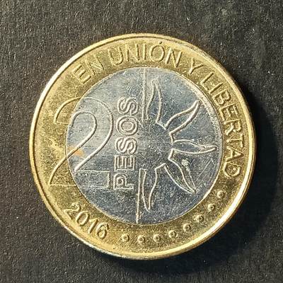 逸泉钱币2026A世界散币纸币纪念币专场A第一场 - 276 阿根廷2比索独立200周年双色币