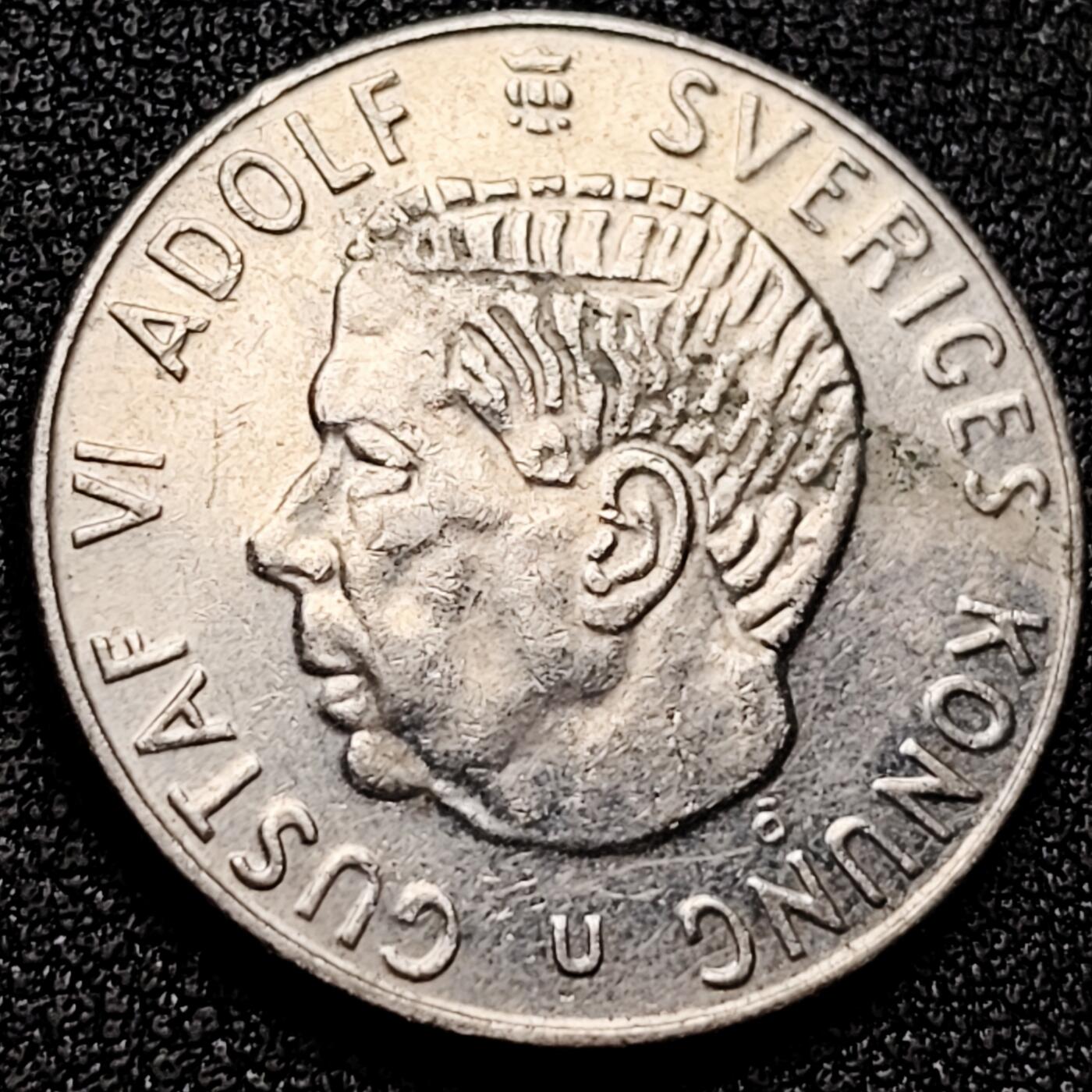 泉币菌-第169场- 精品福利场 瑞典1973年1克朗铜镍币，古斯塔夫六世国王，25mm