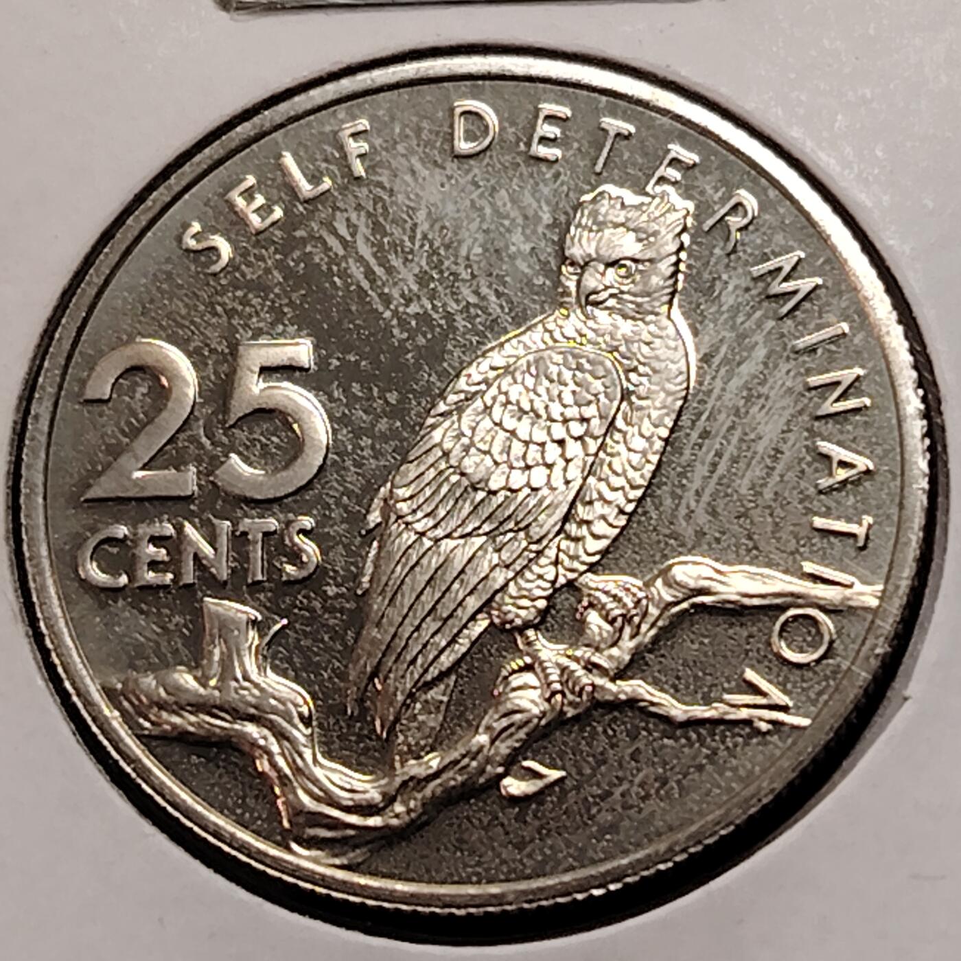 布加迪🐬～世界钱币(上海)🌾第 269 期 /  各国套币和散币 圭亚那🇬🇾 1977年 25分 精致币 独立10周年纪念币