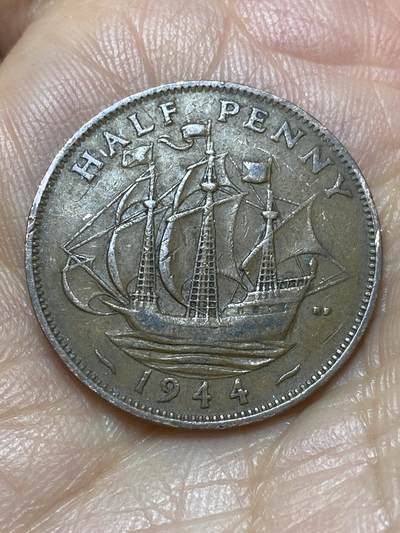 2026年第七场(总第一百七十六场）外国好品散币场(免佣金) - 英国🇬🇧1944年半便士(乔治六世第一版)