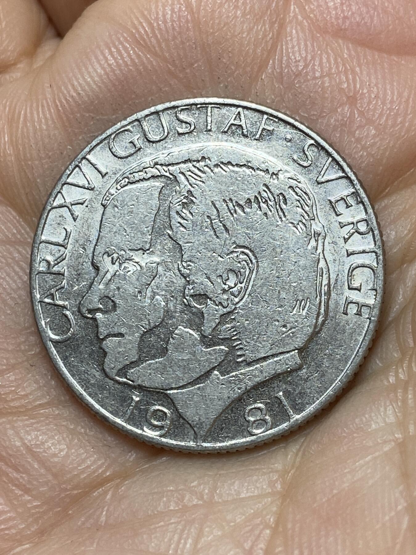 2026年第七场(总第一百七十六场）外国好品散币场(免佣金) 瑞典🇸🇪1981年1克朗(卡尔十六世古斯塔夫第一版关门年，U标)