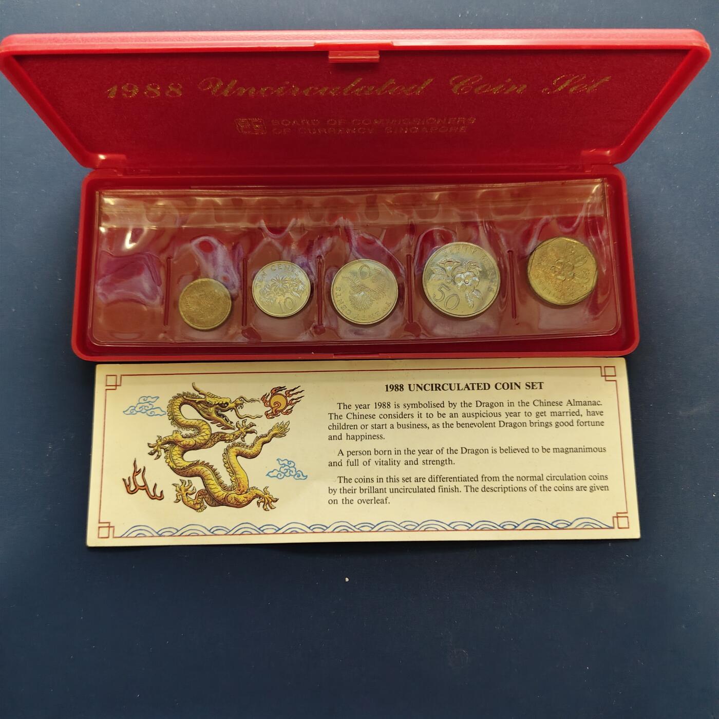 【全场包邮】纯粹捡漏拍495场-持续更新中 新加坡1987年官方套币-盒证全