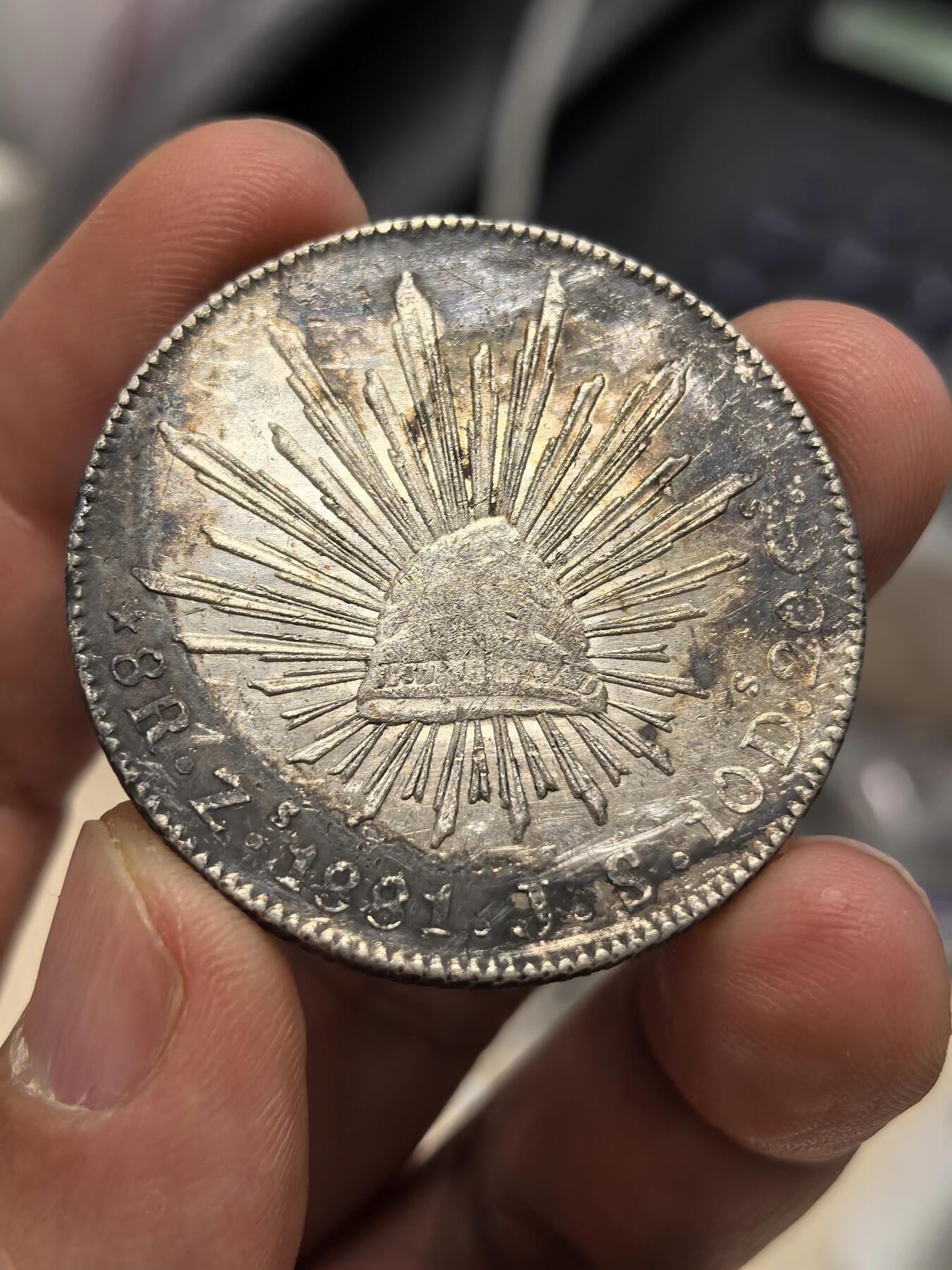 博洋堂世界钱币拍卖第157期（全场包邮） 墨西哥1881年ZS JS版花边鹰洋 无戳带光