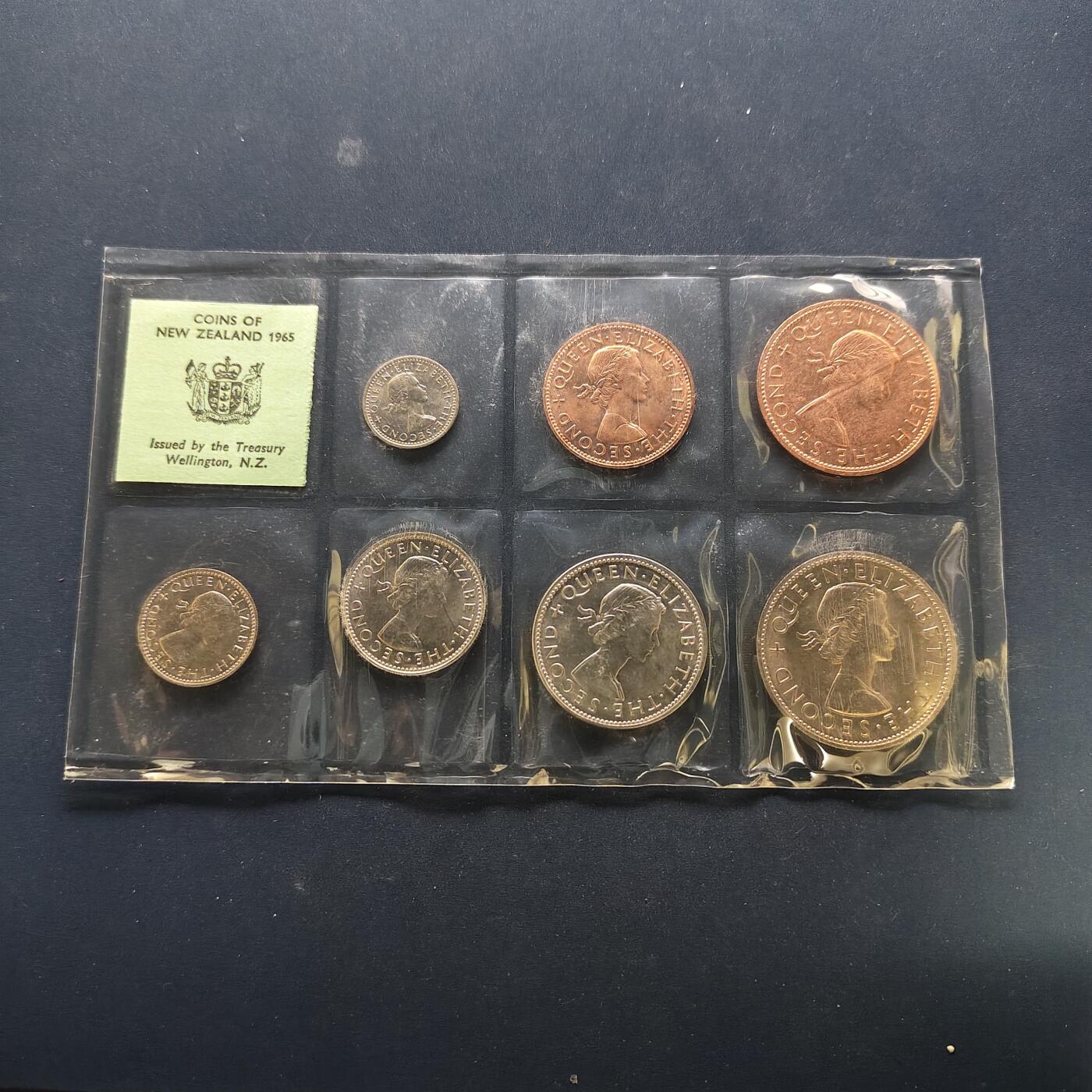 【全场包邮】纯粹捡漏拍494场 新西兰1965年官方首发封装套币-MSA1