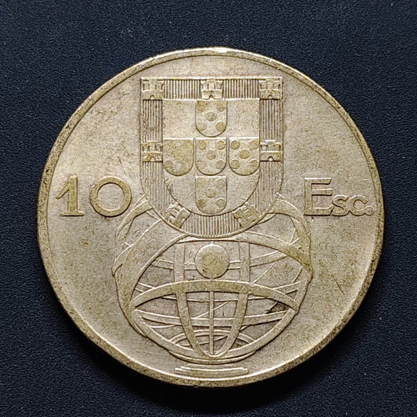 【全场包邮】纯粹捡漏拍494场 葡萄牙1954年10埃斯库多帆船银币【30毫米12.5克，纯银价约170元（按20元银价折算）】