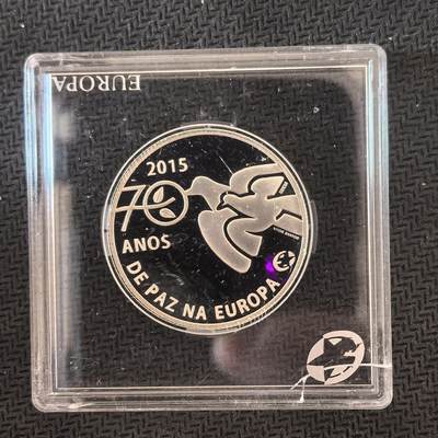 道一币馆币章第一百六十三场 - 欧洲之星 葡萄牙2015年欧洲和平70周年2.5欧元精制银币  12g 925s  7500