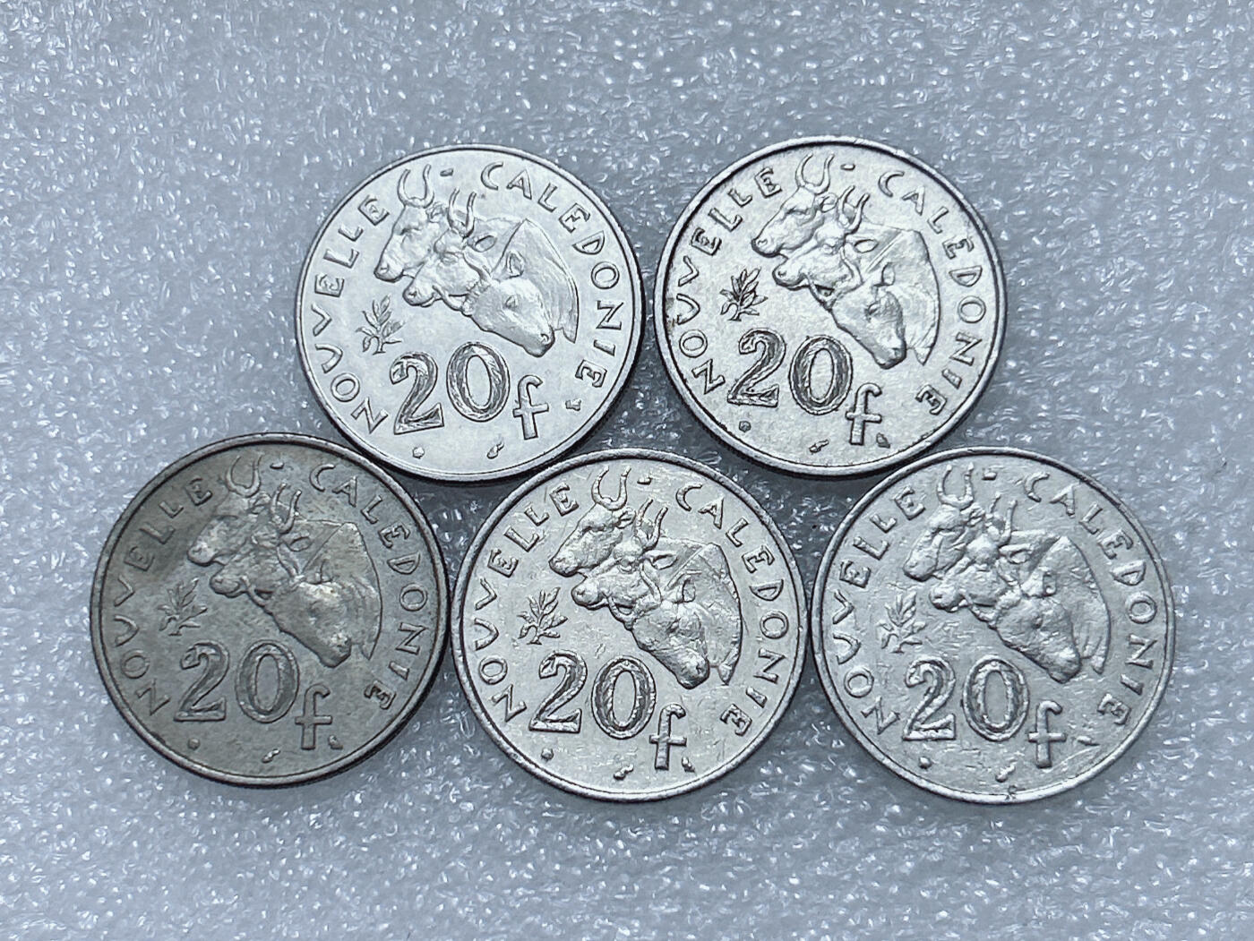 第一海外回流一元起拍收藏 散集专场  第292期 法属新喀里多尼亚20分硬币 5枚