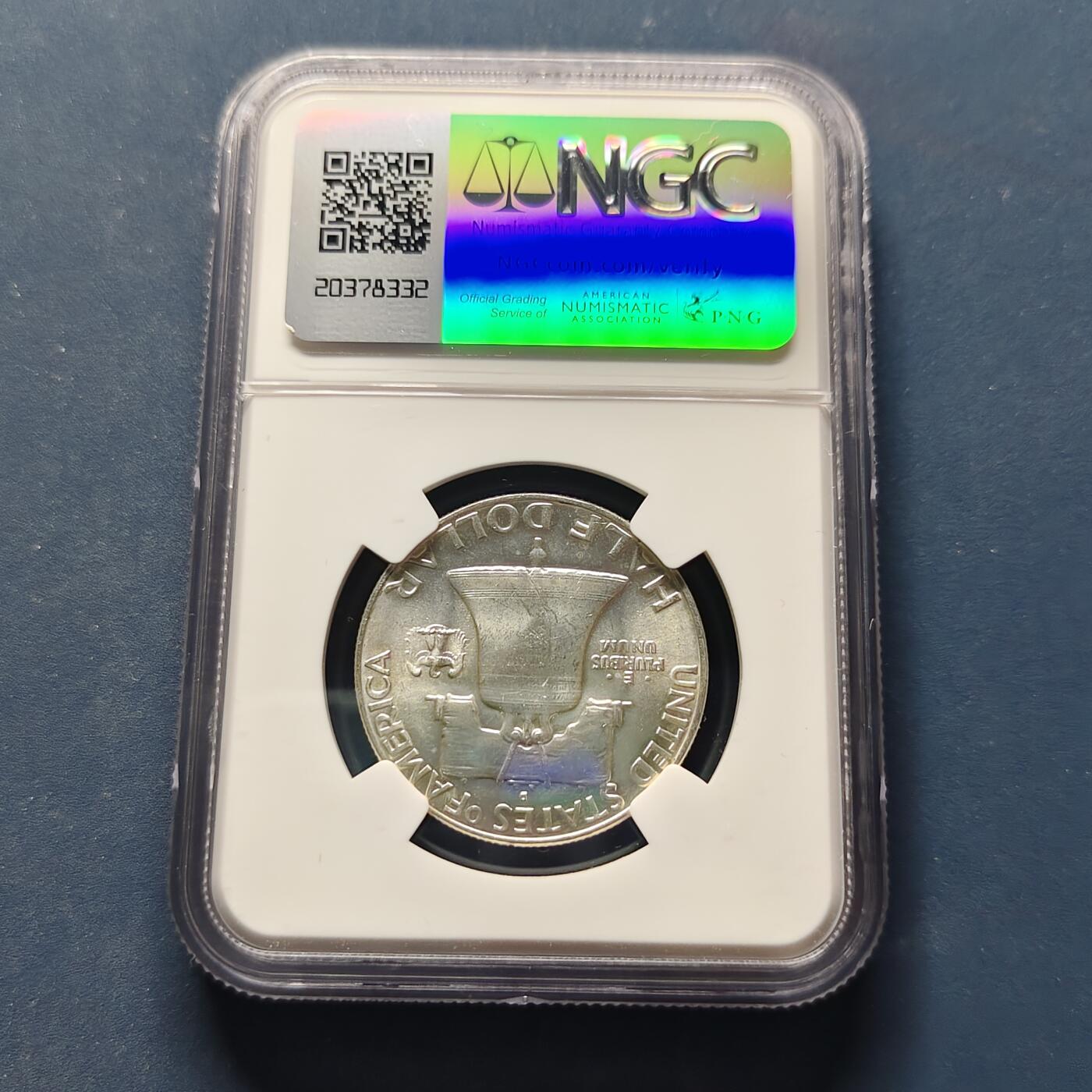 【全场包邮】纯粹捡漏拍495场-持续更新中 美国1957年富兰克林半元银币-NGC MS65