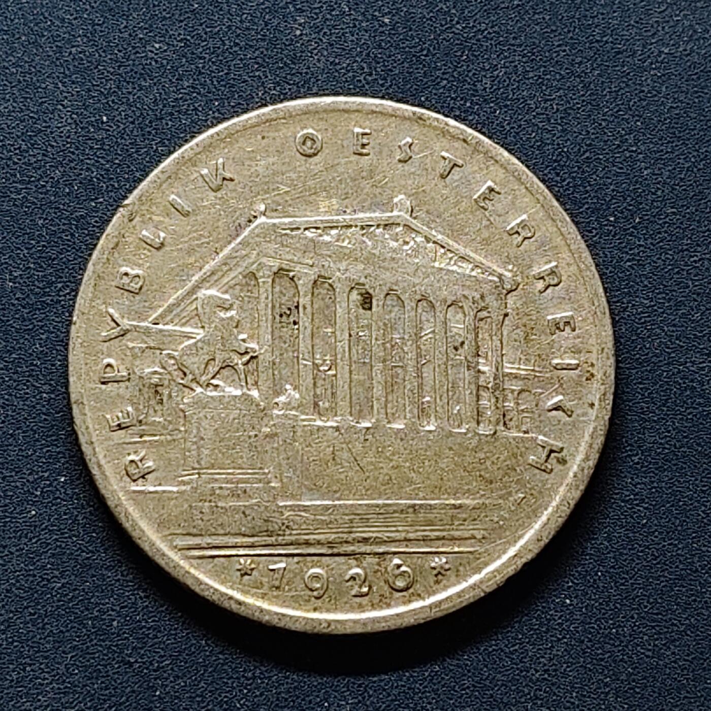 【全场包邮】纯粹捡漏拍494场 奥地利1926年1先令银币【25毫米6克，纯银价约77元（按20元银价折算）】